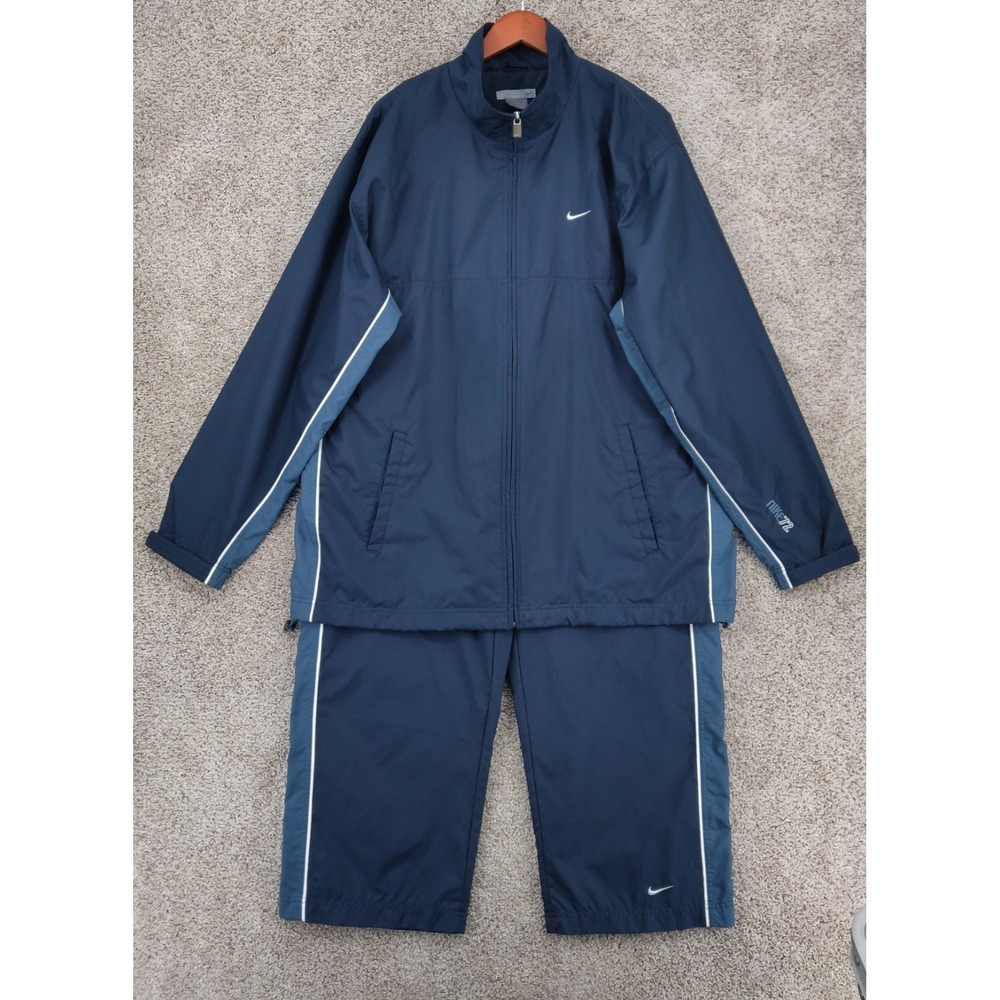 Vintage Nike Track Suit Mens XL Lined Jacket Jogger Pant Set Windbreaker Y2K